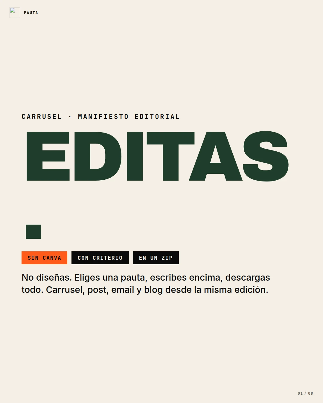 Vista previa del template Brutalist en formato Instagram